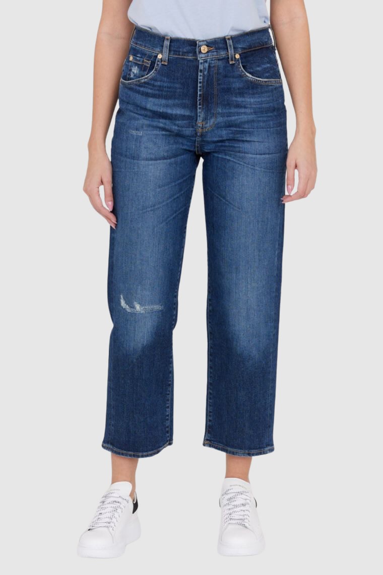 7 FOR ALL MANKIND Blugi bleumarin pentru femei THE MODERN STRAIGHT HERO