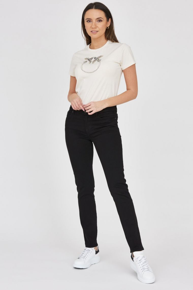 7 FOR ALL MANKIND Lekkie czarne jeansy Roxanne BAIR ECO RINSED BLACK