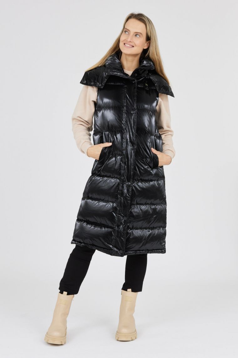 BLAUER Femeii lung strălucitor în jos fără mâneci Erika