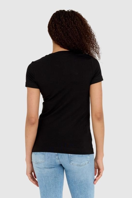 GUESS Black women's slim fit t-shirt with small logo