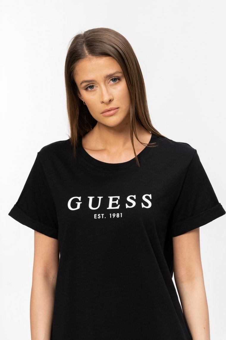 GUESS Black women's t-shirt with white logo