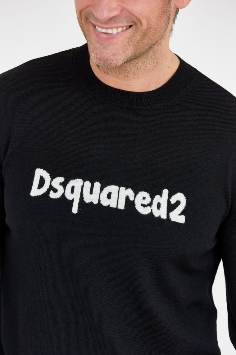 DSQUARED2 Czarny sweter męski cartoon pullover