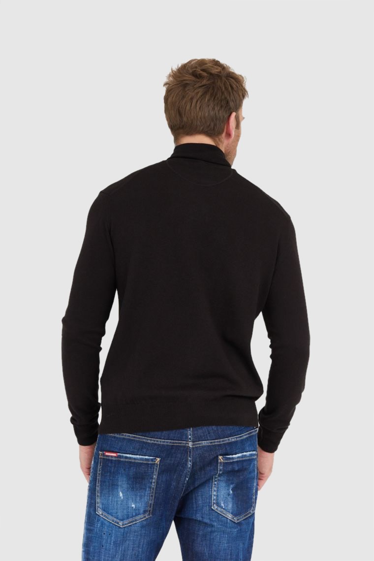 LA MARTINA Black men's turtleneck sweater