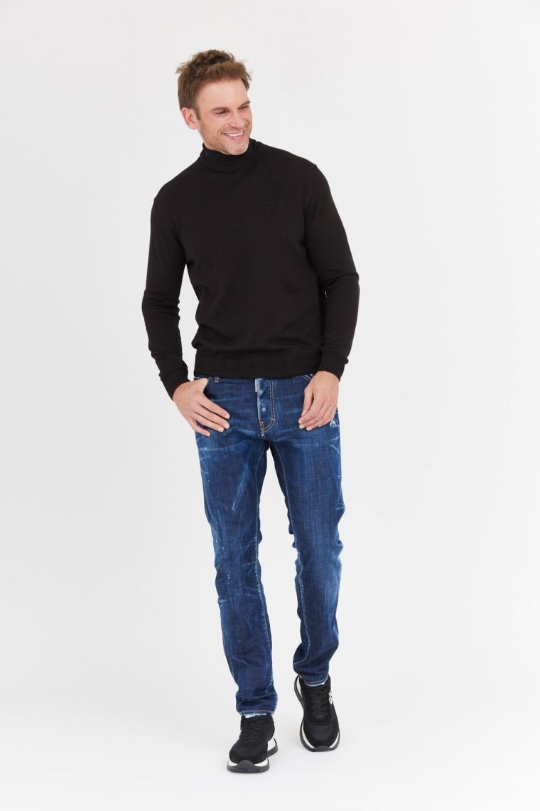 LA MARTINA Black men's turtleneck sweater