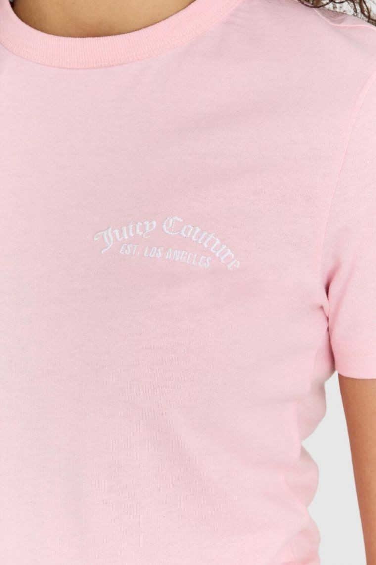 JUICY COUTURE Рожева жіноча футболка з логотипом