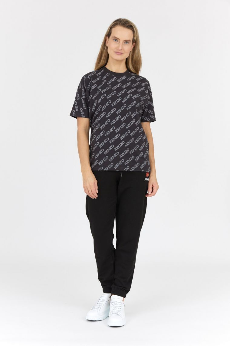 KENZO Czarny t-shirt damski w logo