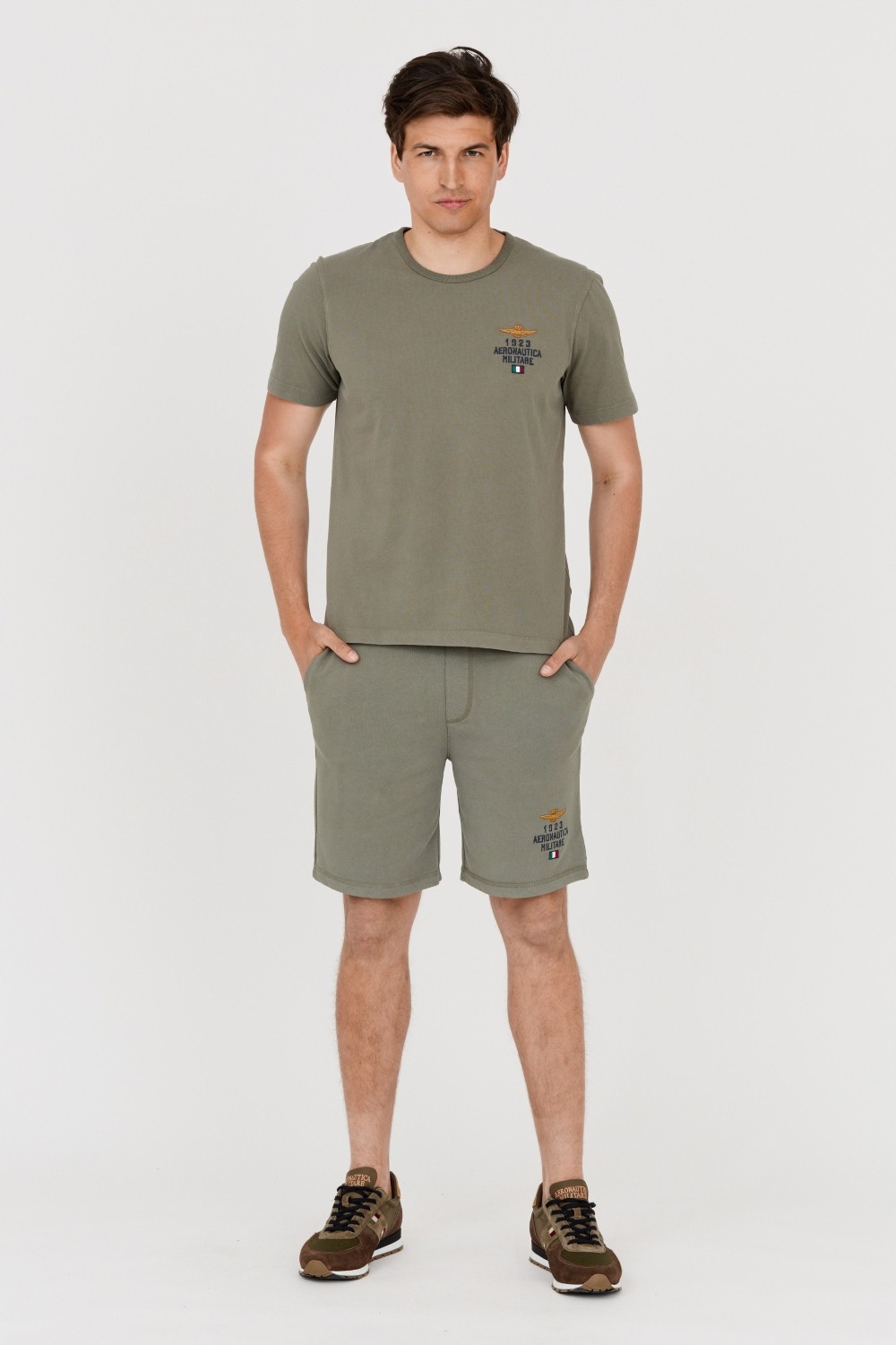 AERONAUTICA MILITARE Bermudy zielone męskie
