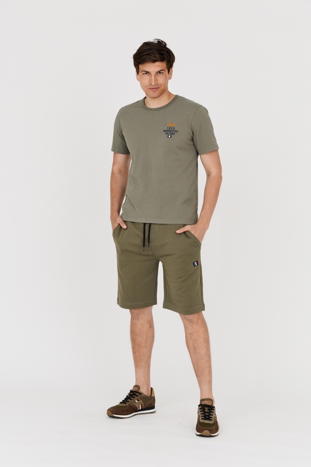 AERONAUTICA MILITARE Green tracksuit bermudas