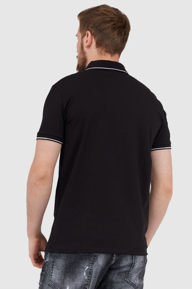 ARMANI EXCHANGE Black men's zip-up polo shirt