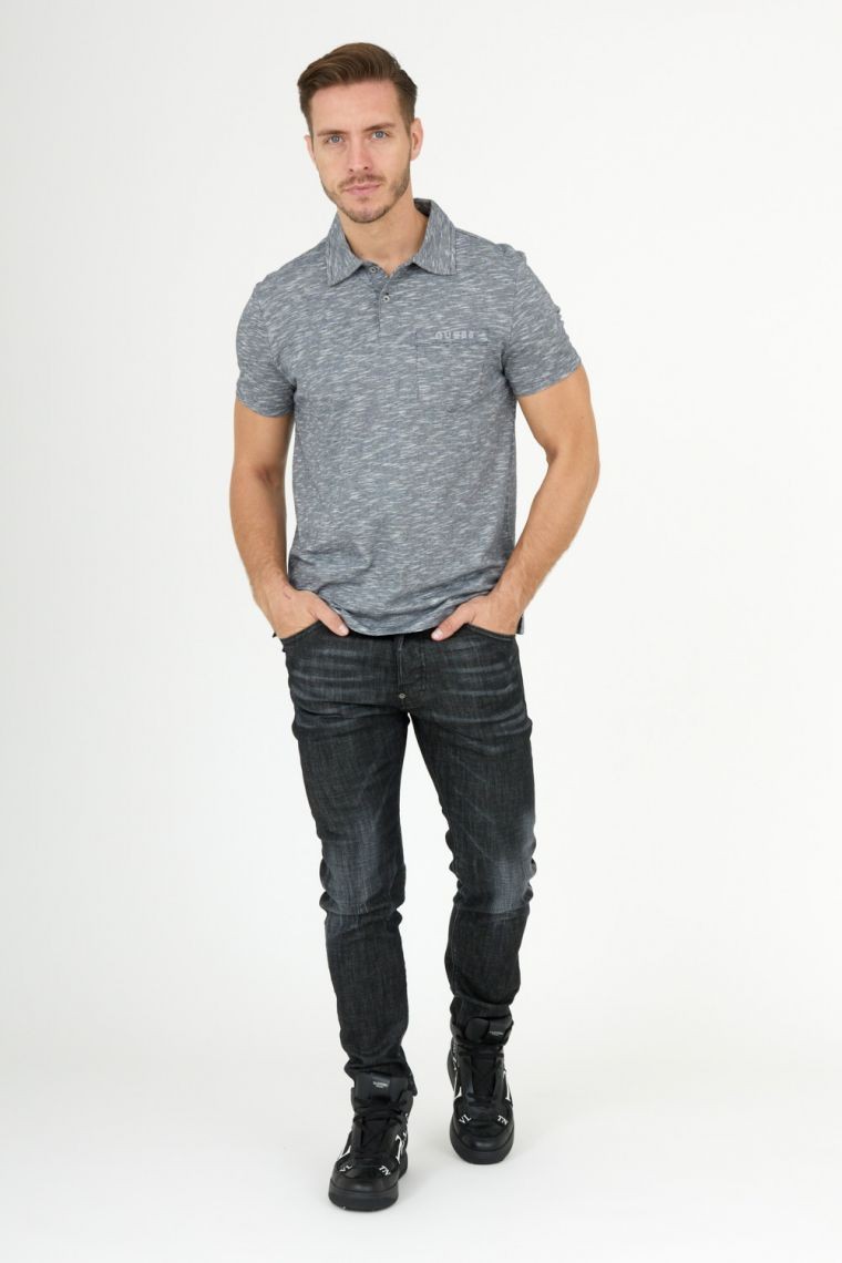 GUESS Grey men's polo shirt