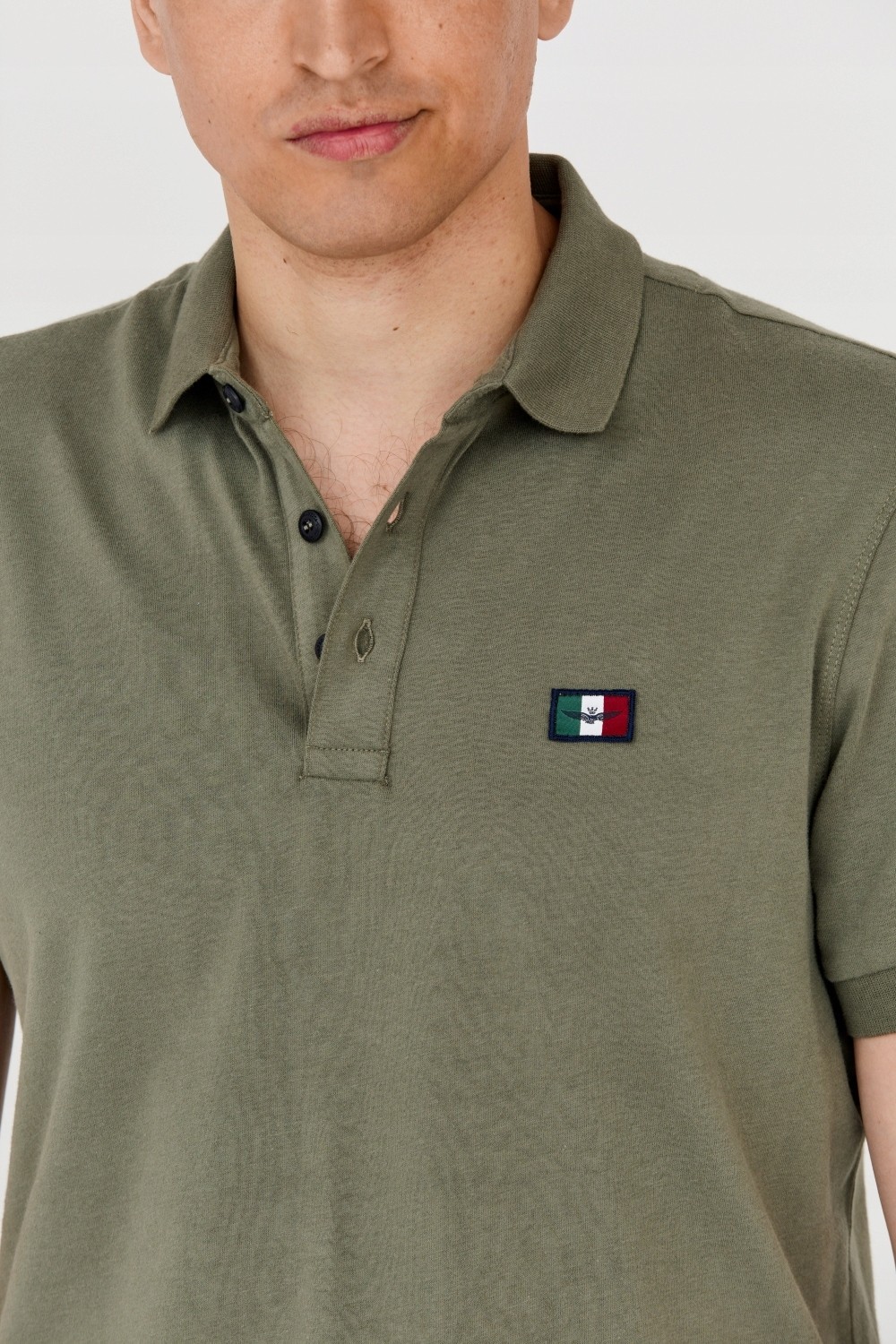 AERONAUTICA MILITARE Tricou polo verde pentru bărbați