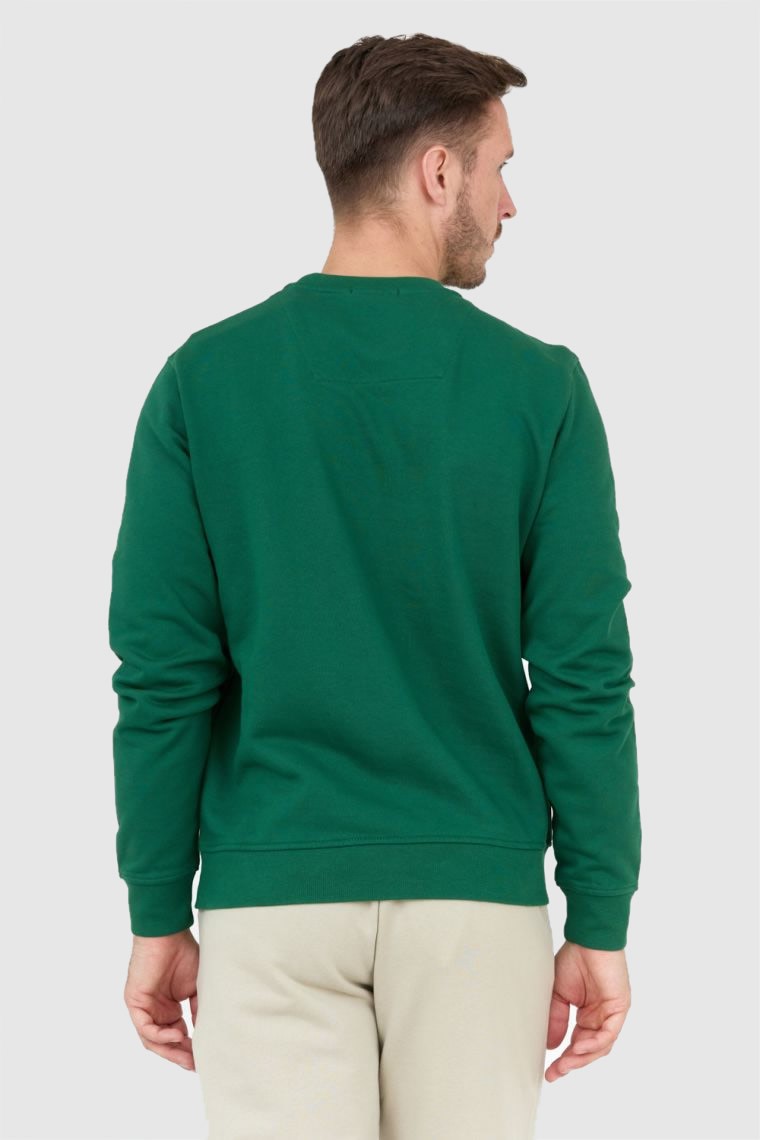 AERONAUTICA MILITARE Green men's sweatshirt with velvet logo