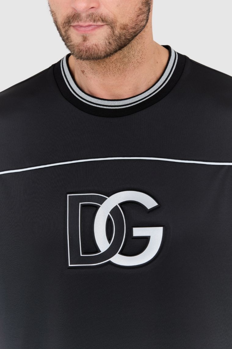 DOLCE & GABBANA Czarna męska bluza z dużym logo