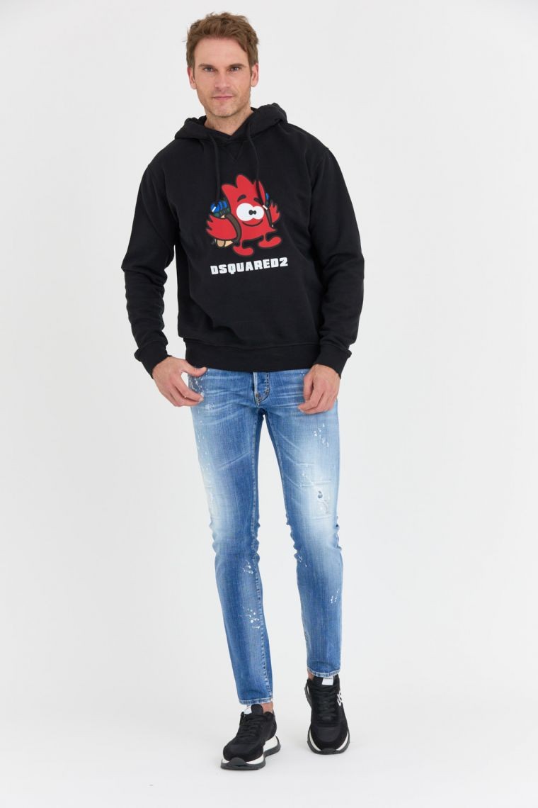 DSQUARED2 Black men's leaf buddy hoodie