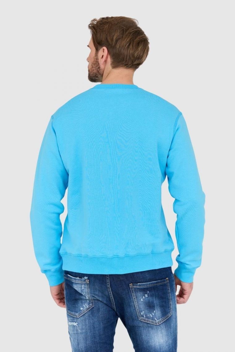 DSQUARED2 Blue men's sweatshirt with large white icon logo