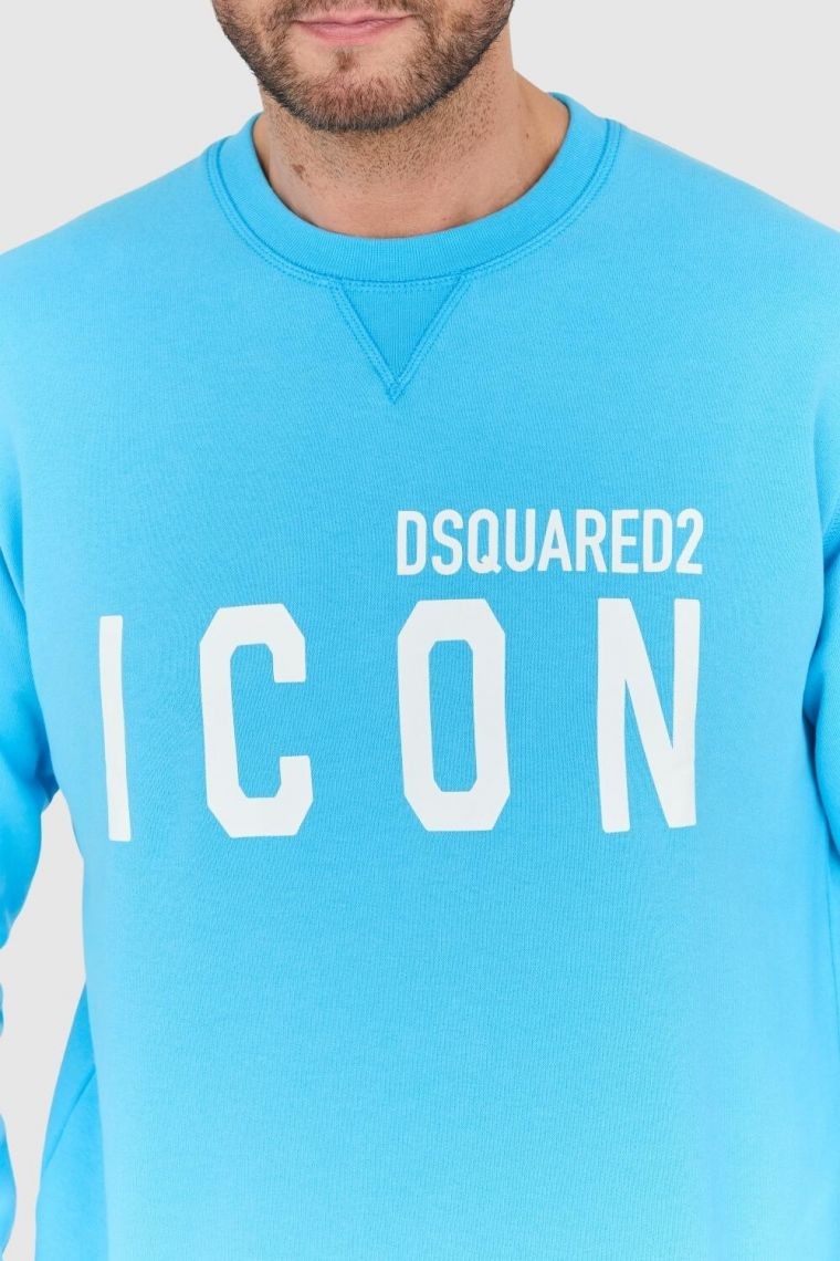 DSQUARED2 Niebieska bluza męska z dużym białym logo icon