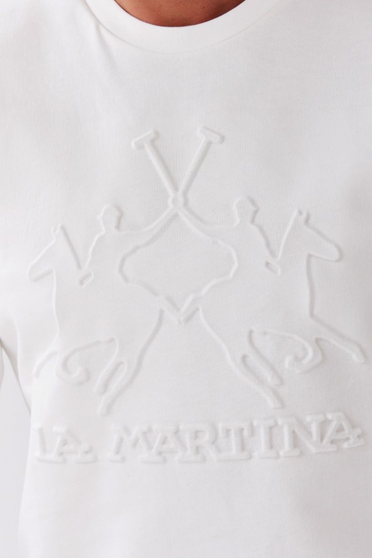 LA MARTINA White men's sweatshirt with embossed logo