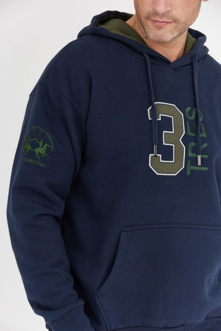 LA MARTINA Темно-синіе чоловіче худі з капюшоном
