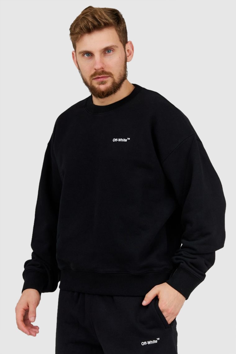 OFF-WHITE Black men's sweatshirt with back print