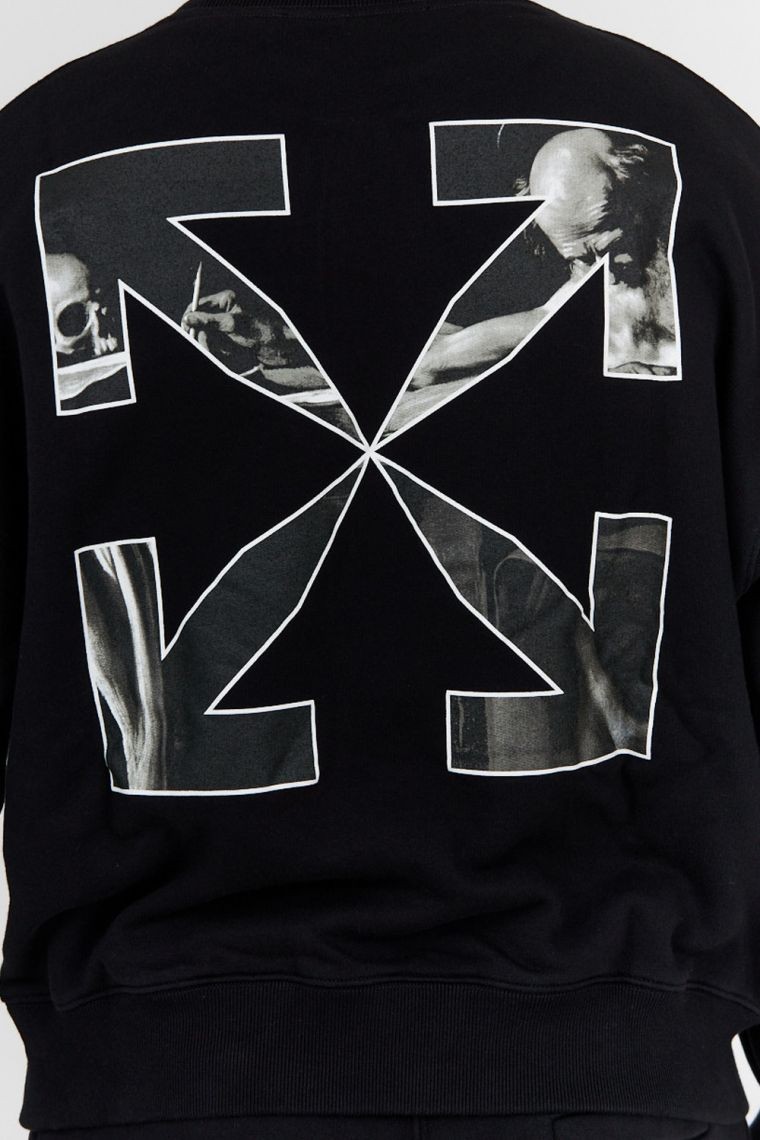 OFF-WHITE Black men's sweatshirt with back print