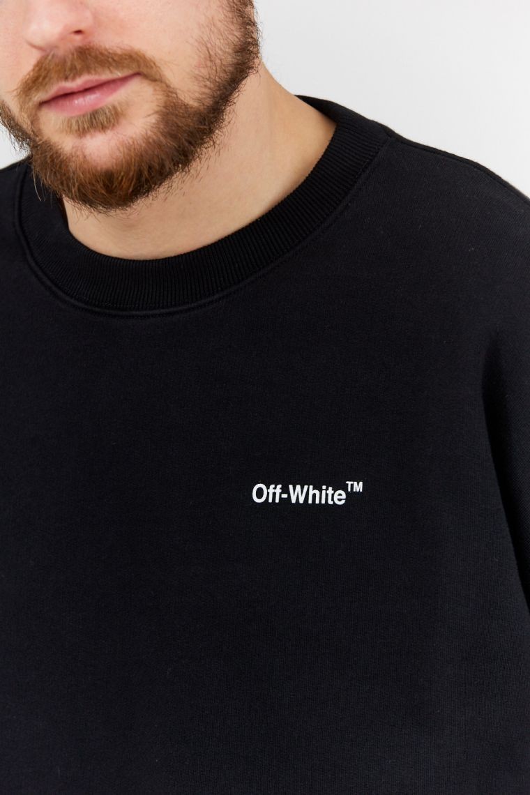 OFF-WHITE Black men's sweatshirt with back print