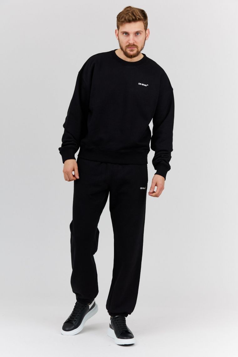 OFF-WHITE Чорний світшот чоловічий з принтом на спині