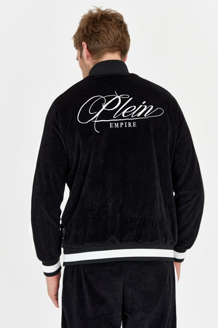 PHILIPP PLEIN Czarny dres męski z aksamitu