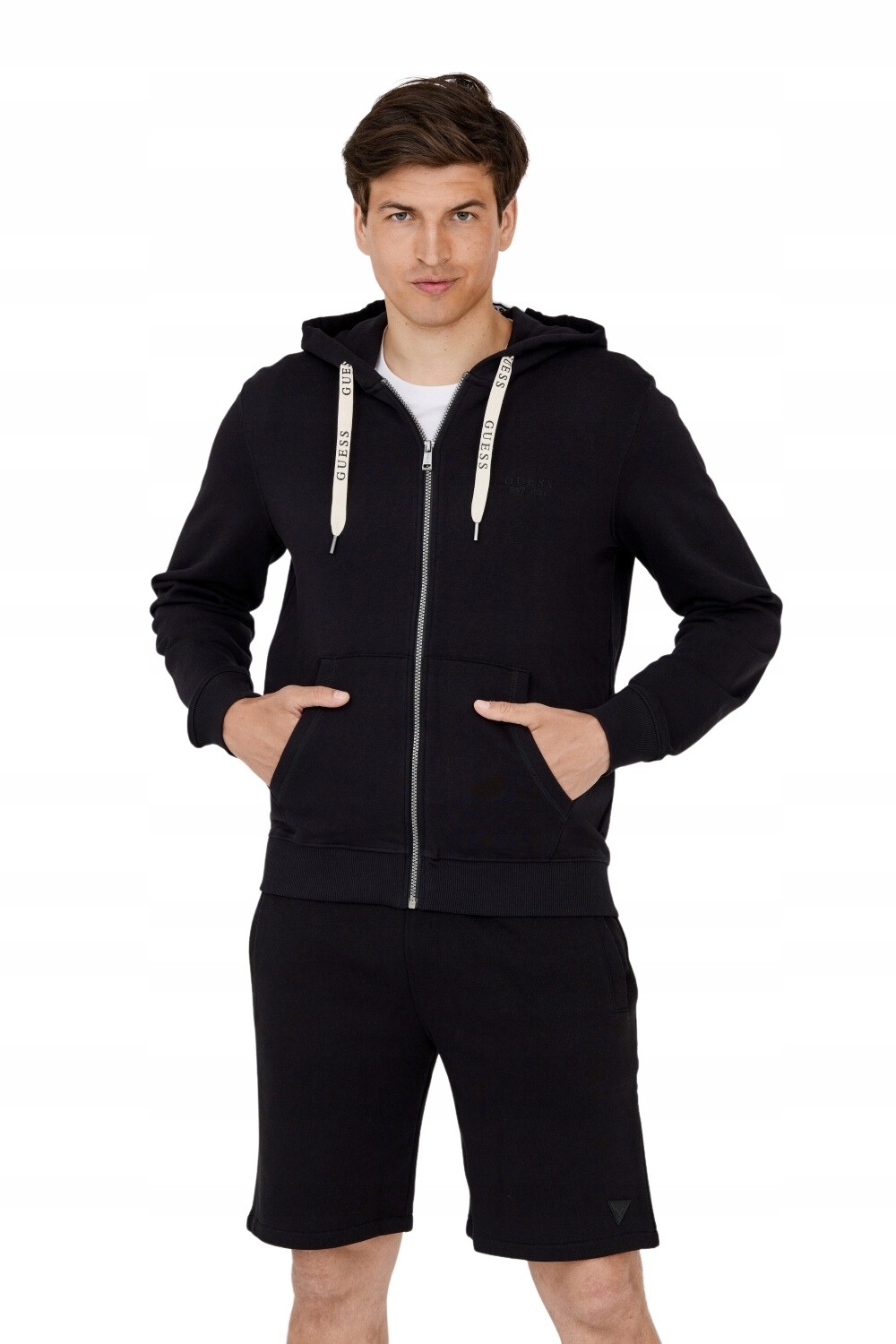 GUESS Чоловіче худі Black в стилі Slim Fit