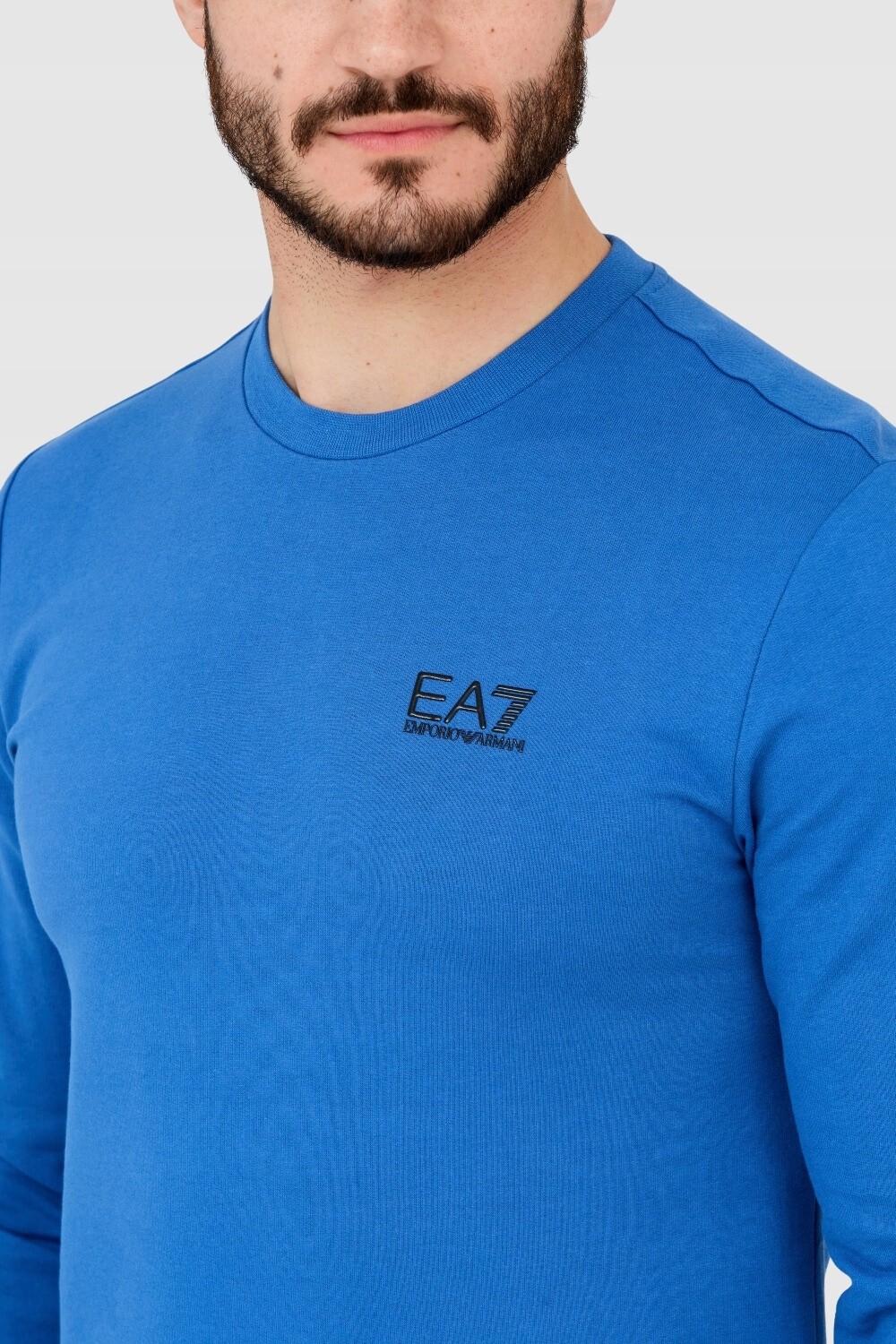 EA7 Blue men's sweatshirt with black logo