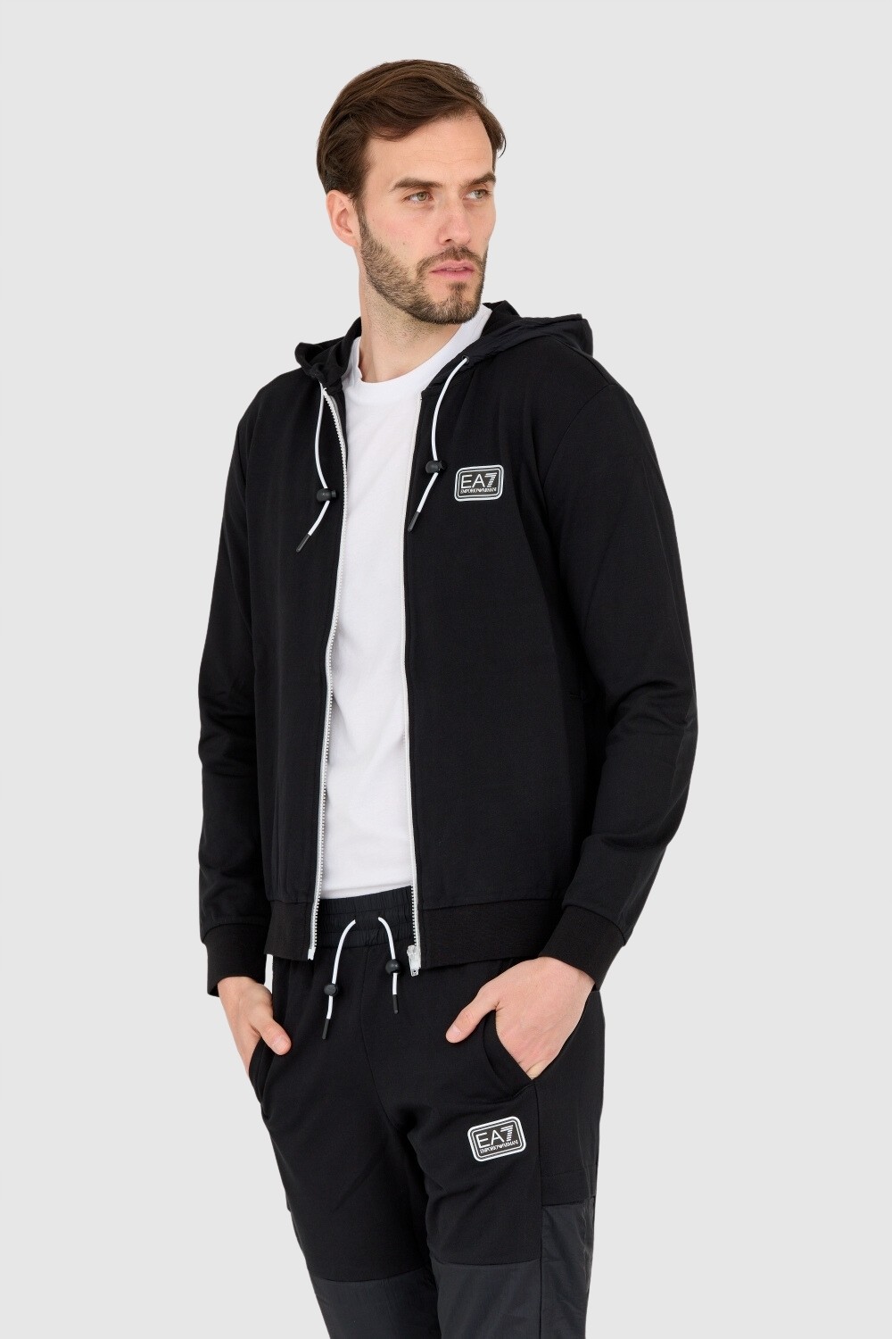 EA7 Black men's hoodie