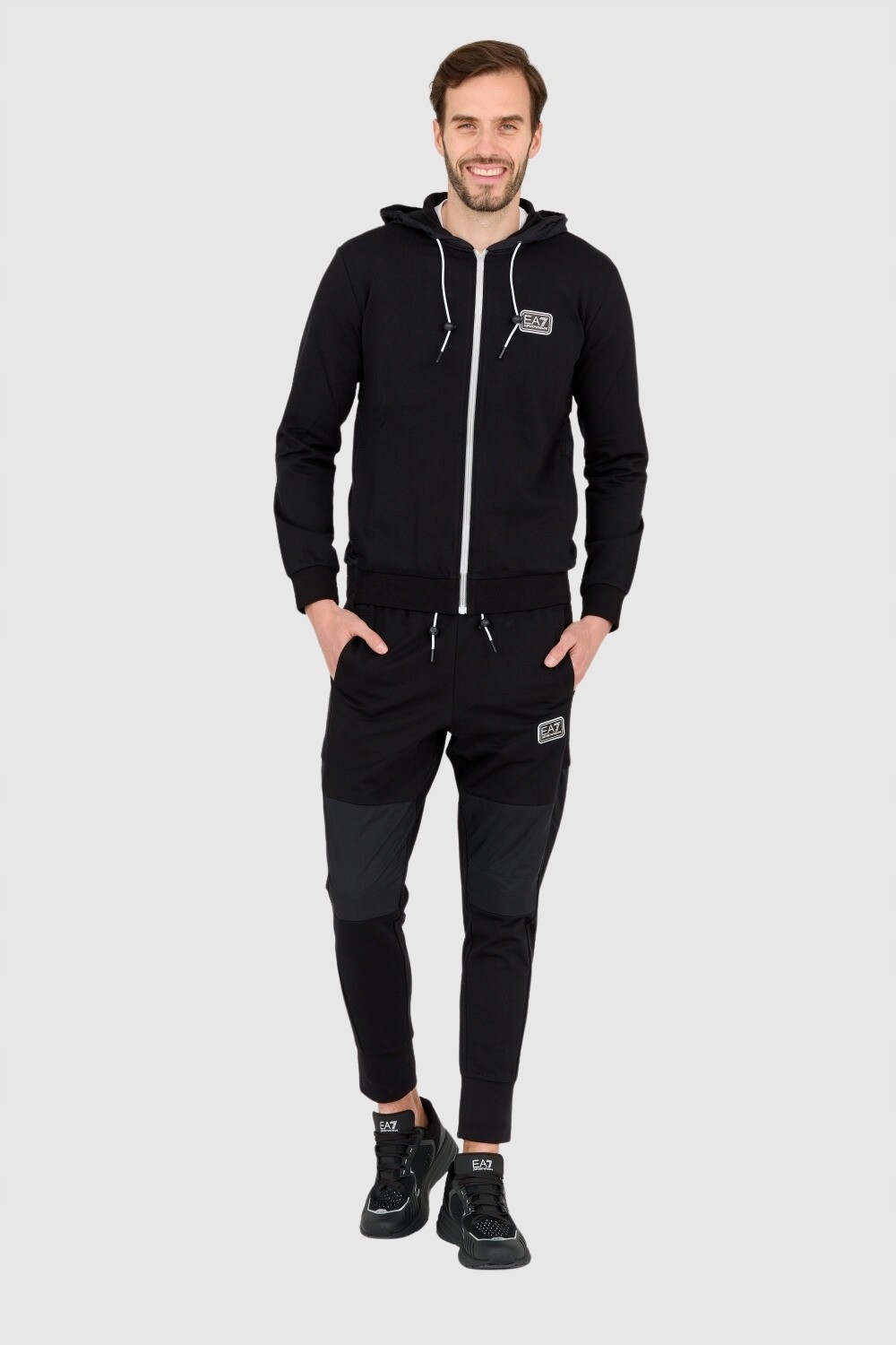 EA7 Black men's hoodie