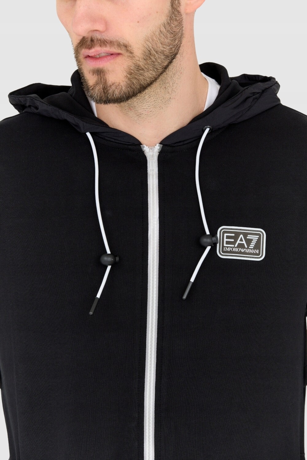 EA7 Black men's hoodie