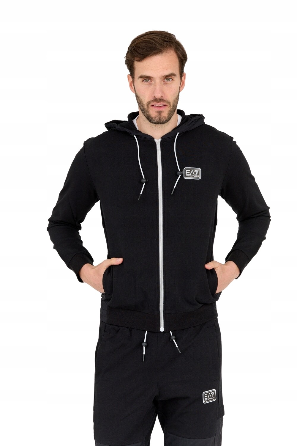 EA7 Black men's hoodie