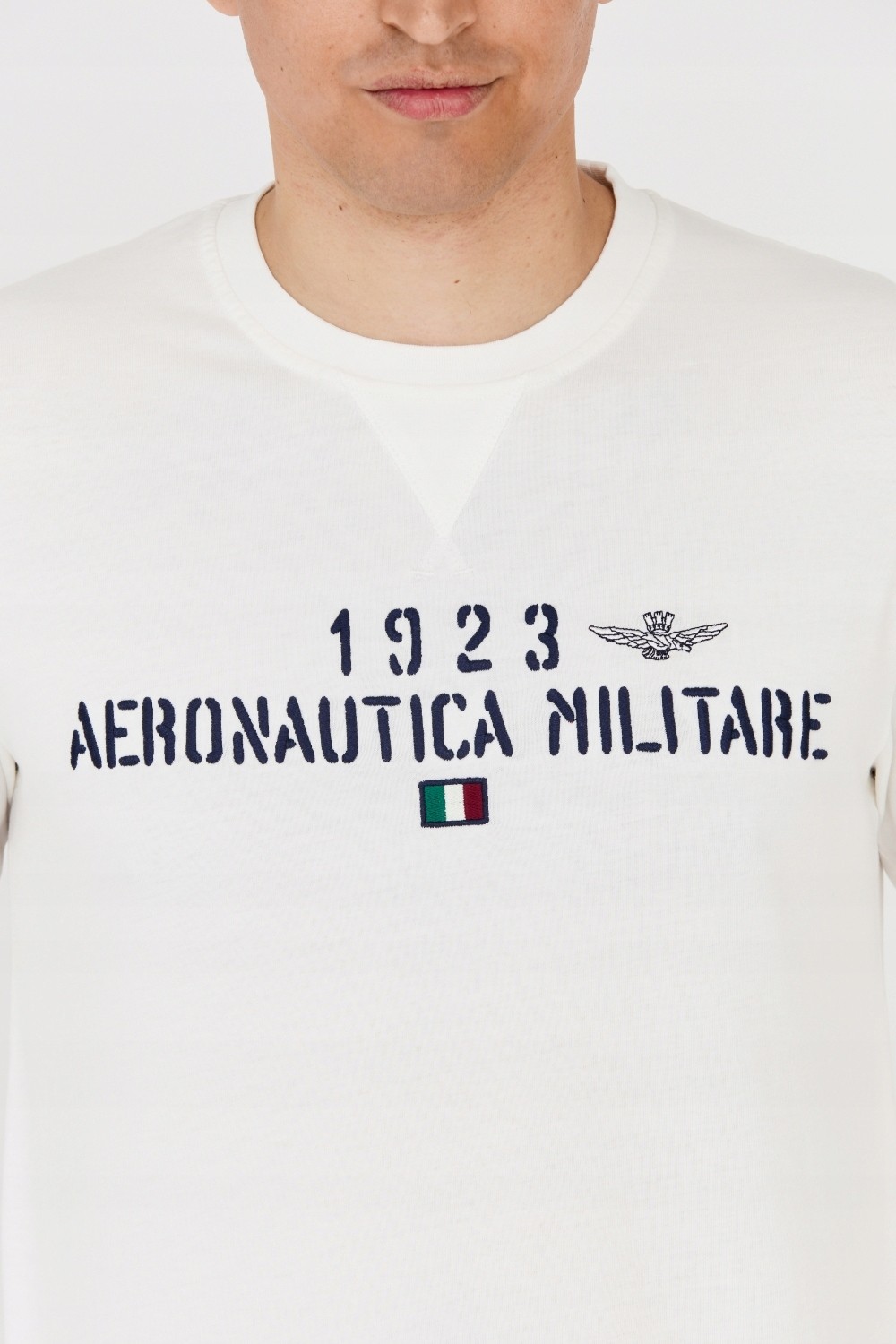AERONAUTICA MILITARE Manșon lung alb pentru bărbați