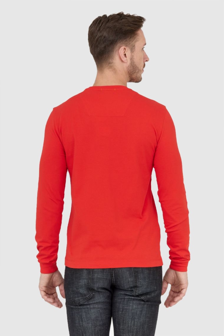 AERONAUTICA MILITARE Men's red longsleeve with velvet logo