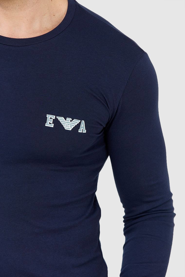 EMPORIO ARMANI Navy blue men's longsleeve with grey logo