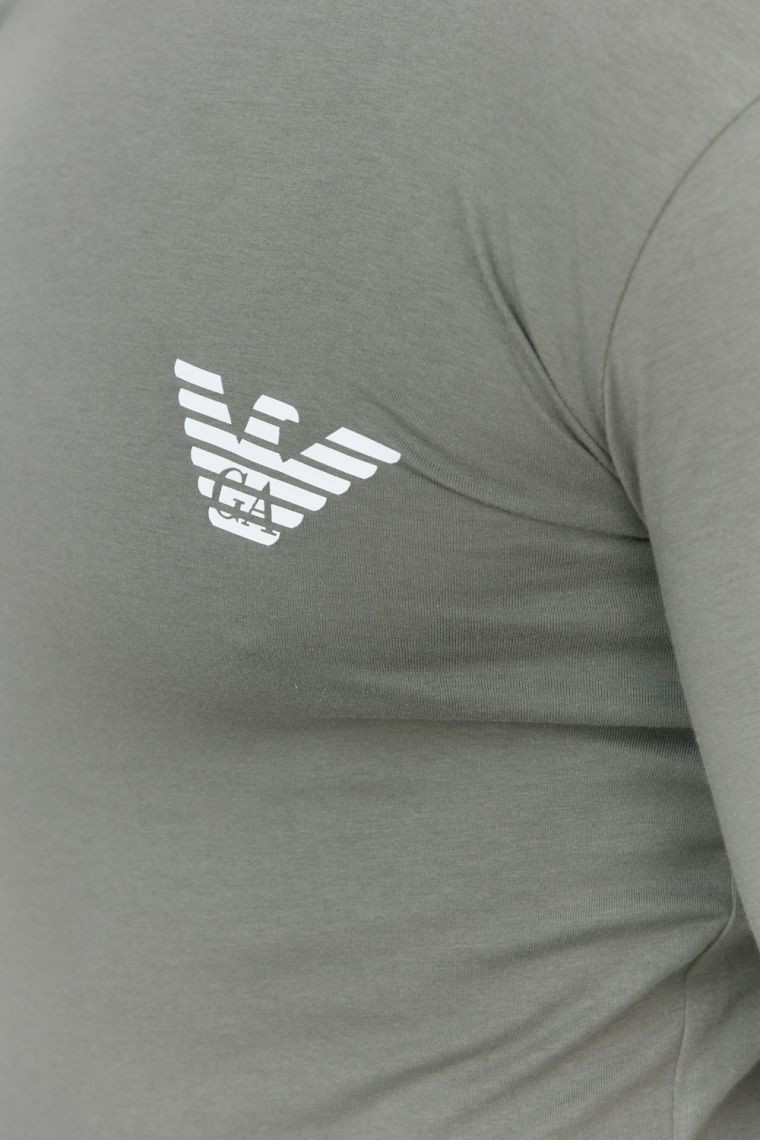 EMPORIO ARMANI Zielony longsleeve męski z logo