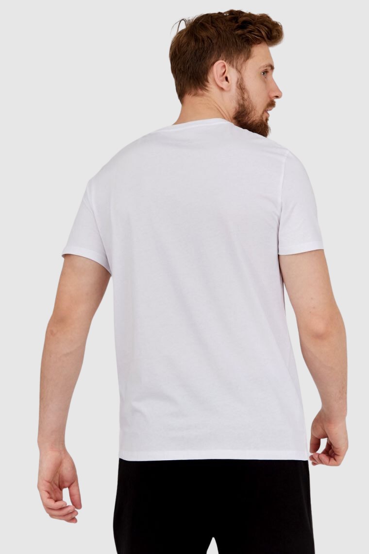 ARMANI EXCHANGE Biały t-shirt męski z paskiem z logo