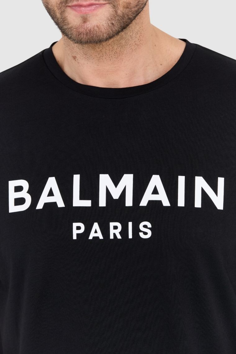 BALMAIN Black men's logo t-shirt