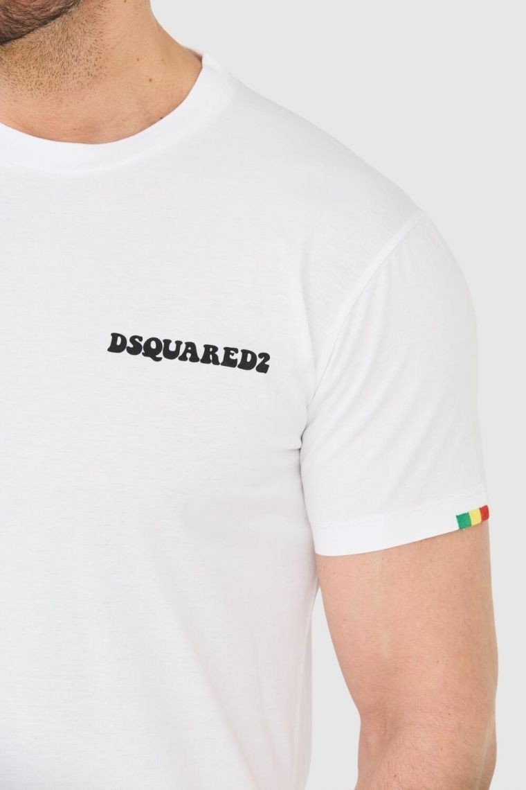 DSQUARED2 White cotton t-shirt with small logo