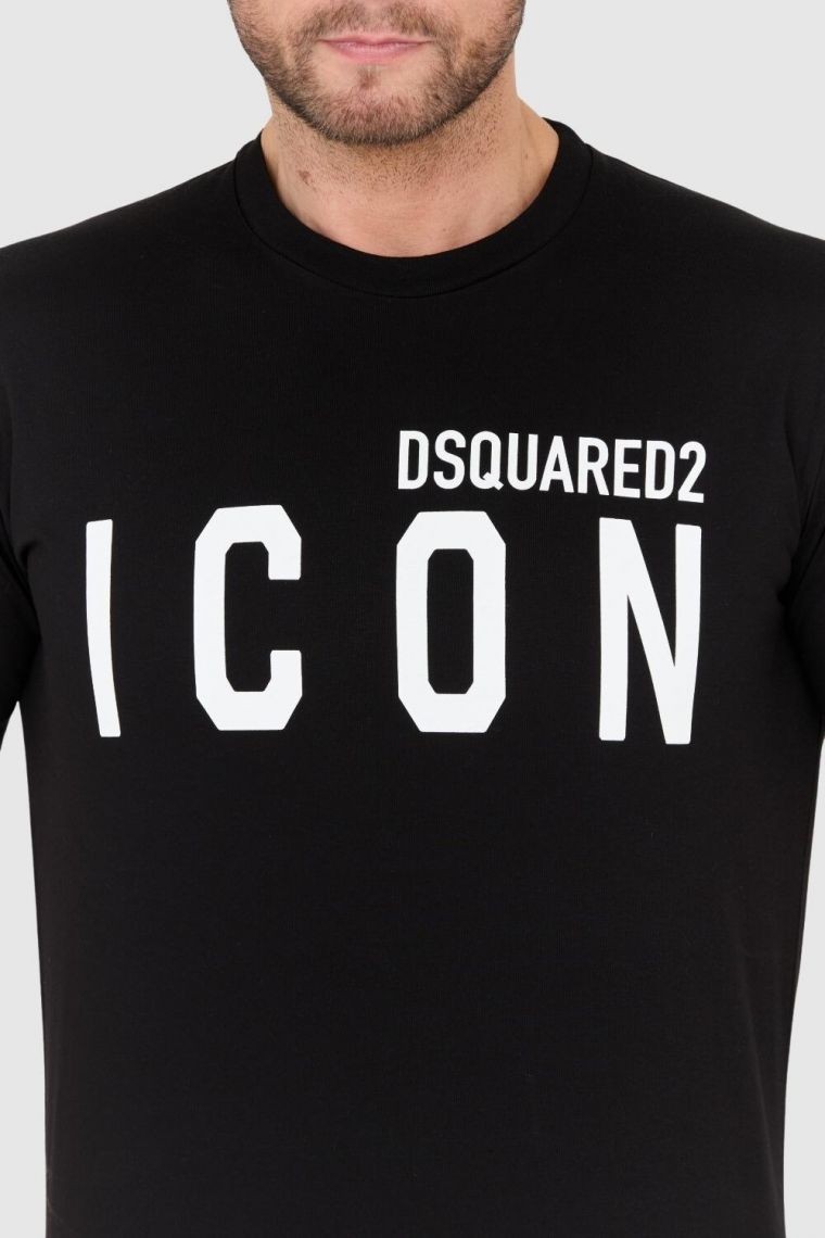 DSQUARED2 Black men's t-shirt with large icon logo