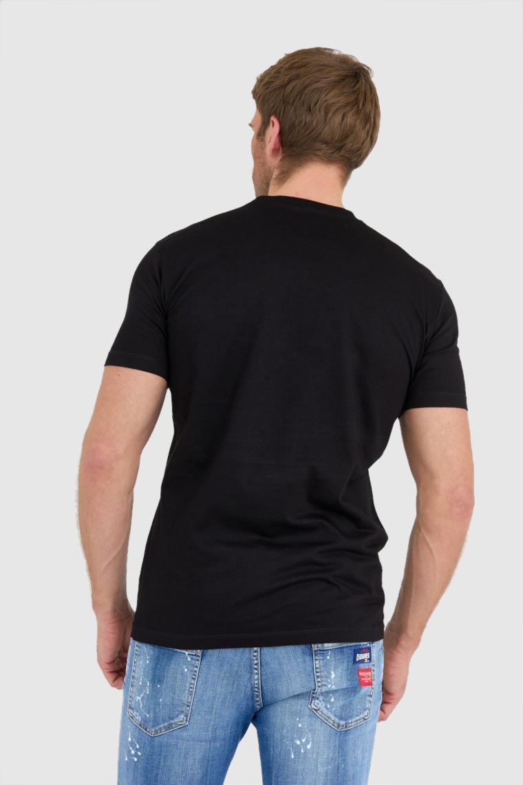 DSQUARED2 Black men's t-shit with mini gummy pocket