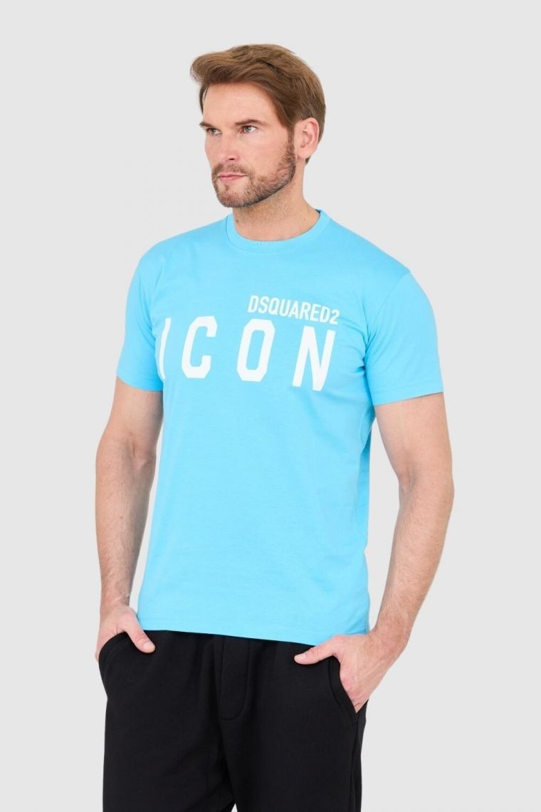 DSQUARED2 Blue men's t-shirt with large icon logo