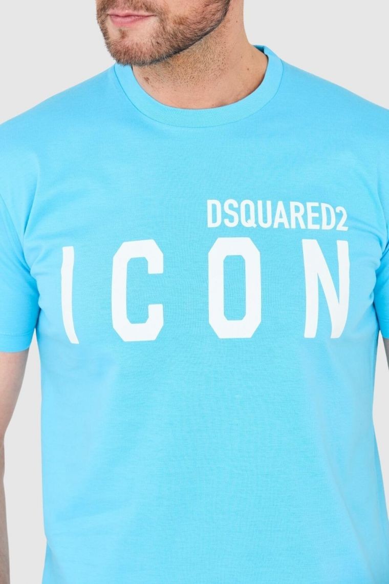 DSQUARED2 Blue men's t-shirt with large icon logo