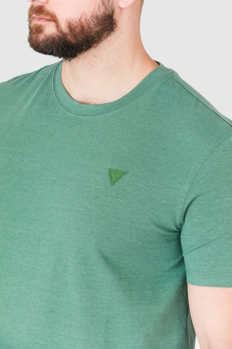 GUESS Green men's t-shirt with triangle logo