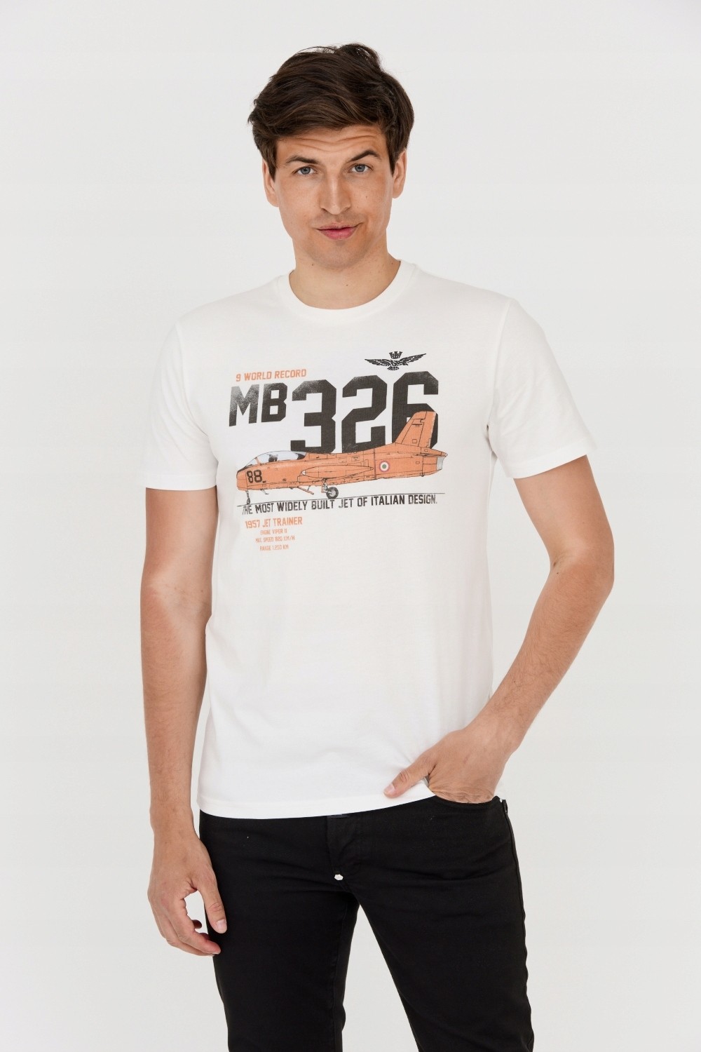 AERONAUTICA MILITARE Biały t-shirt męski