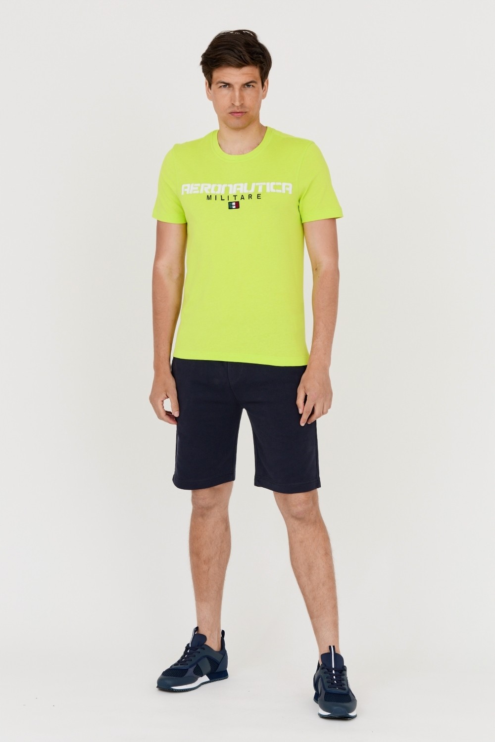 AERONAUTICA MILITARE Zielony bawełniany t-shirt męski