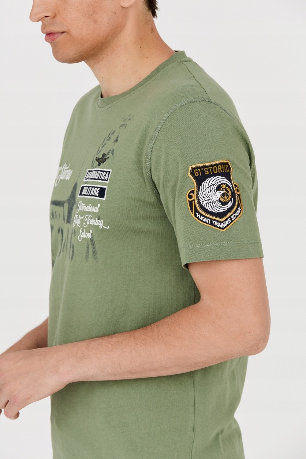 AERONAUTICA MILITARE Zielony t-shirt męski