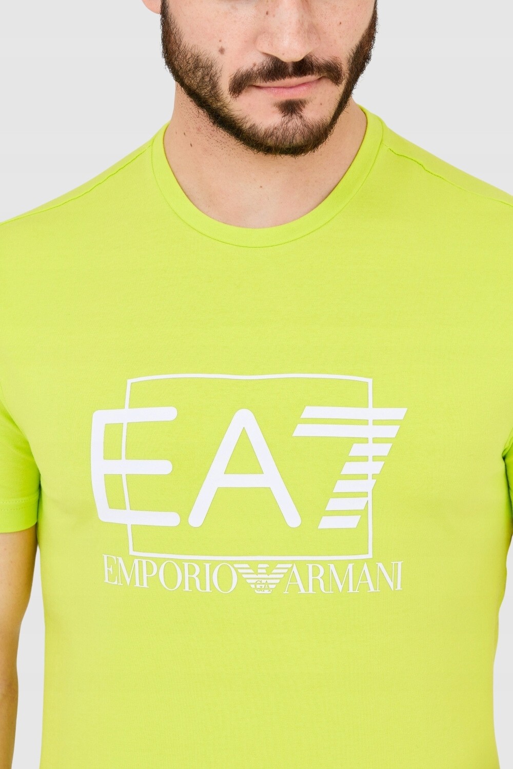 EA7 Tricou verde pentru bărbați cu logo alb mare