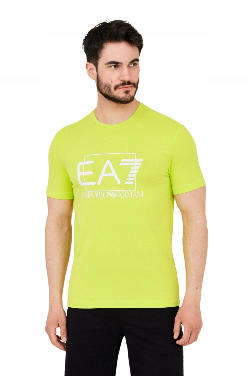 EA7 Tricou verde pentru bărbați cu logo alb mare